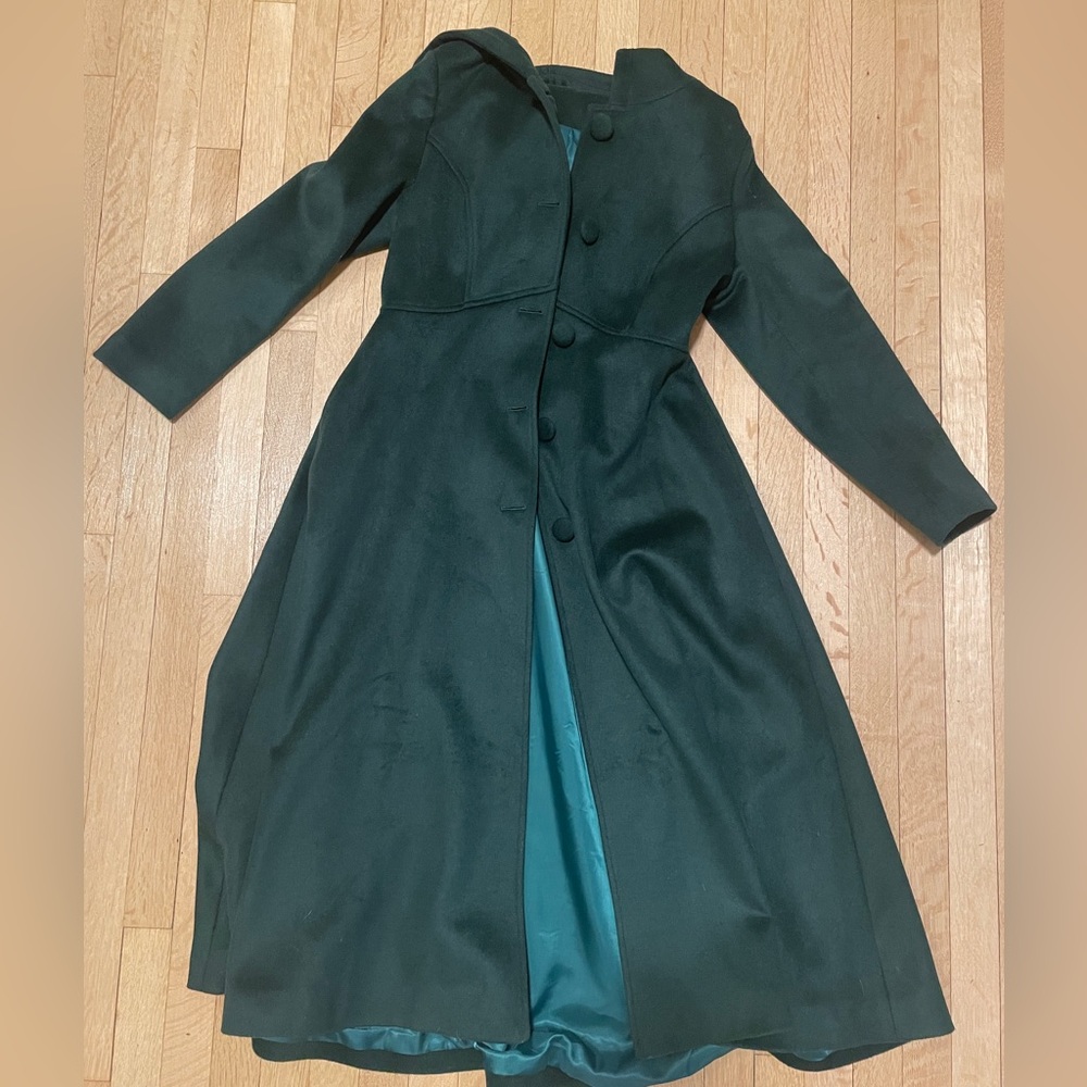Beautiful long wool coat with hood.